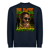 Navy Black history afro man Heavyweight Sweatshirt - HowdyJamesFarm