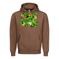Chestnut st.patricks plaid  green glitter cowhide  leopard Zipper Hoodie - FaDigitalArtStudio