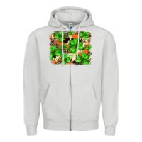 Dove Grey st.patricks plaid  green glitter cowhide  leopard Zipper Hoodie - FaDigitalArtStudio