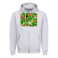 Heather Grey st.patricks plaid  green glitter cowhide  leopard Zipper Hoodie - FaDigitalArtStudio