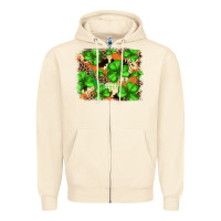 Sandshell st.patricks plaid  green glitter cowhide  leopard Zipper Hoodie - FaDigitalArtStudio