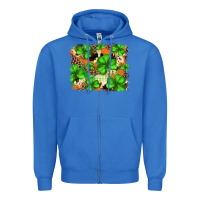 True Royal st.patricks plaid  green glitter cowhide  leopard Zipper Hoodie - FaDigitalArtStudio