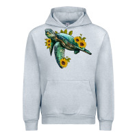 Heather Grey sea turtle with sunflowers Urban Hoodie - Artiststas