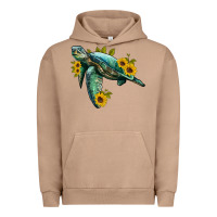 Pigment Burro sea turtle with sunflowers Urban Hoodie - Artiststas