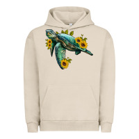 Pigment French Oak sea turtle with sunflowers Urban Hoodie - Artiststas