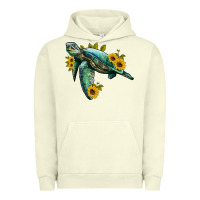 Pigment Pistachio sea turtle with sunflowers Urban Hoodie - Artiststas