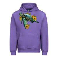 Tulip sea turtle with sunflowers Urban Hoodie - Artiststas