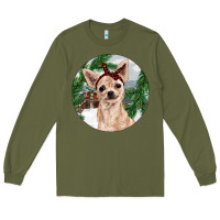 Army Green Chihuahua And Farm Long Sleeve Tee - RanaPortraitStore