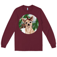 Burgundy Chihuahua And Farm Long Sleeve Tee - RanaPortraitStore
