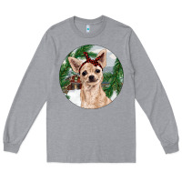 Heather Grey Chihuahua And Farm Long Sleeve Tee - RanaPortraitStore