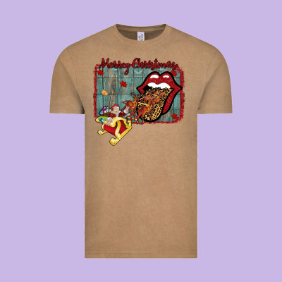 Merry Christmas Lips Santa Vintage Tee Designed By Bettercallsaul