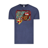 Vintage Denim Merry Christmas Lips Santa Vintage Tee - Bettercallsaul