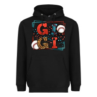 Black Baseball gigi leopard frame Heavyweight Hoodie - LillyAllenDesigns