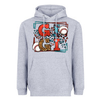 Heather Grey Baseball gigi leopard frame Heavyweight Hoodie - LillyAllenDesigns