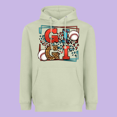 Baseball Gigi Leopard Frame Heavyweight Hoodie Designed By Lillyallendesigns
