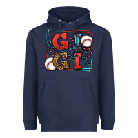 Navy Baseball gigi leopard frame Heavyweight Hoodie - LillyAllenDesigns