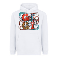 White Baseball gigi leopard frame Heavyweight Hoodie - LillyAllenDesigns