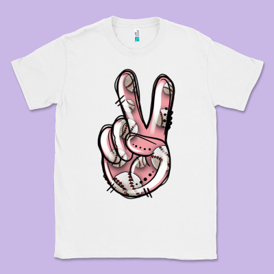 Baseball Peace Sign Classic Tee Designed By Jasminsmagicworld