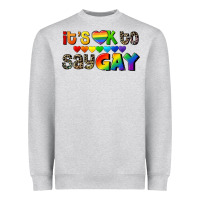 Heather Grey It's okay to say Gay pride Heavyweight Sweatshirt - CowGirlArtShop