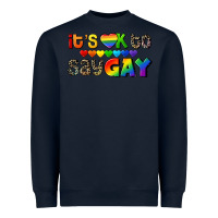 Navy It's okay to say Gay pride Heavyweight Sweatshirt - CowGirlArtShop