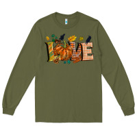 Army Green Fall love Long Sleeve Tee - NancyCooperArtShop