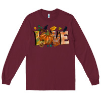 Burgundy Fall love Long Sleeve Tee - NancyCooperArtShop