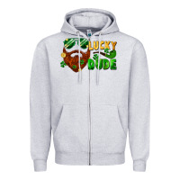 Heather Grey lucky dude saint patricks bearded man Zipper Hoodie - FaDigitalArtStudio