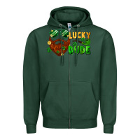 Sports Green lucky dude saint patricks bearded man Zipper Hoodie - FaDigitalArtStudio