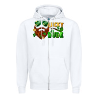 White lucky dude saint patricks bearded man Zipper Hoodie - FaDigitalArtStudio