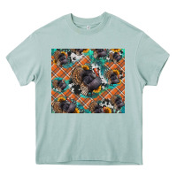 Arona Thanksgiving Turkey sunflower turquoise Heavy Core Tee - NancyCooperArtShop