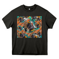 Thanksgiving Turkey Sunflower Turquoise Heavy Core Tee | Teevron