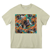 Mossy Thanksgiving Turkey sunflower turquoise Heavy Core Tee - NancyCooperArtShop