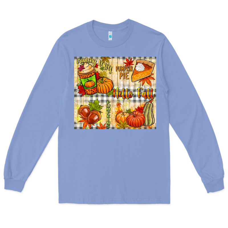 Hello Fall Pumpkins Long Sleeve Tee by NancyCooperArtShop | Teevron