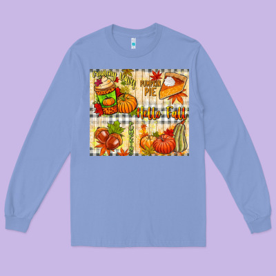 Hello Fall Pumpkins Long Sleeve Tee Designed By Nancycooperartshop