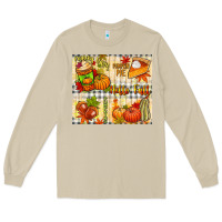 Mushroom Hello Fall pumpkins Long Sleeve Tee - NancyCooperArtShop