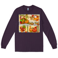 Plum Hello Fall pumpkins Long Sleeve Tee - NancyCooperArtShop