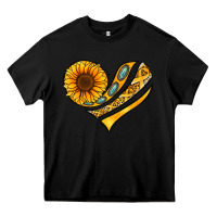 Black Childhood Cancer Awareness heart Heavy Core Tee - NancyCooperArtShop