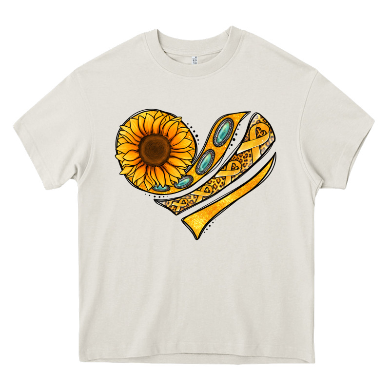 Childhood Cancer Awareness Heart Heavy Core Tee by NancyCooperArtShop | Teevron