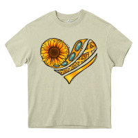 Mossy Childhood Cancer Awareness heart Heavy Core Tee - NancyCooperArtShop
