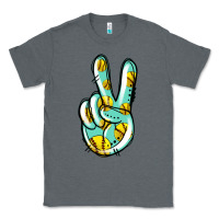 Charcoal Heather softball peace sign Classic Tee - Jasminsmagicworld