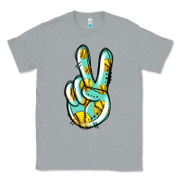 Heather Grey softball peace sign Classic Tee - Jasminsmagicworld