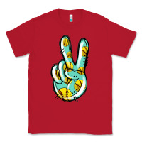 Red softball peace sign Classic Tee - Jasminsmagicworld