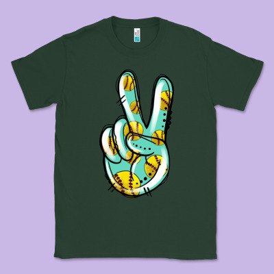 Softball Peace Sign Classic Tee Designed By Jasminsmagicworld