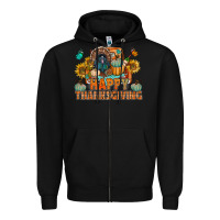 Black happy thanksgiving with truck bbs Zipper Hoodie - BundleAndBundleShop