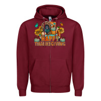 Burgundy happy thanksgiving with truck bbs Zipper Hoodie - BundleAndBundleShop