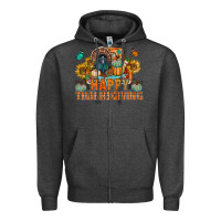 Charcoal Heather happy thanksgiving with truck bbs Zipper Hoodie - BundleAndBundleShop