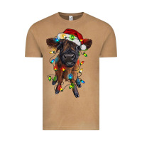 Vintage Camel highland cow calf with christmas lights Vintage Tee - RanaPortraitStore