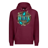 Burgundy Mama with gemstone leopard Mother's Day Premium Hoodie - FaDigitalArtStudio