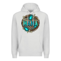 Dove Grey Mama with gemstone leopard Mother's Day Premium Hoodie - FaDigitalArtStudio