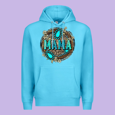 Mama With Gemstone Leopard Mother's Day Premium Hoodie Designed By Fadigitalartstudio